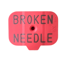 RED BROKEN NEEDLE TAG