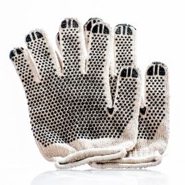 WHITE COTTON GLOVES W/GRIP