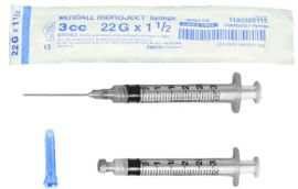 DISP LL SYRINGE - 3CC, W/ 20G x 1