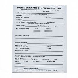 PIG TRANSFER SHEET, SGF-PKG 20
