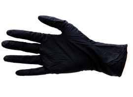 BLACK NITRILE GLOVES - X-LARGE