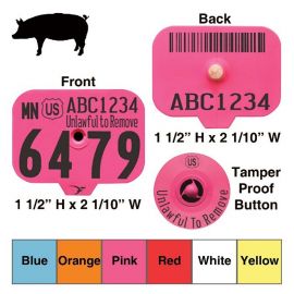 USDA Numbered Swine Premise ID Tags